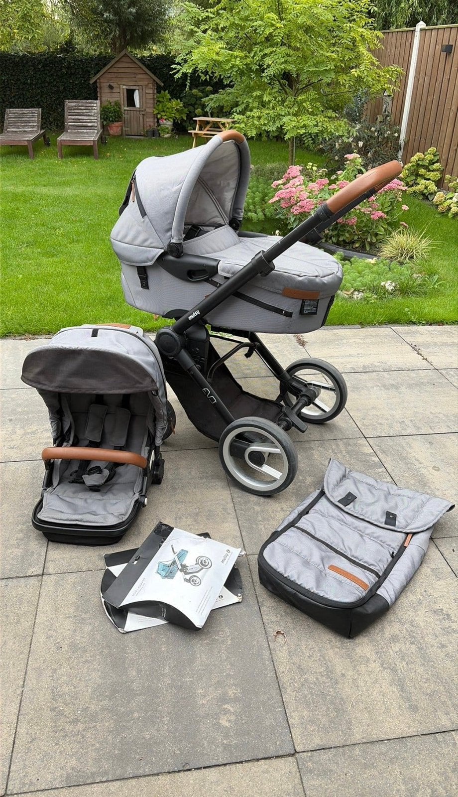 Kinderwagen mutsy evo urban light grey, Kinderen en Baby's, Ophalen, Zo goed als nieuw, Mutsy