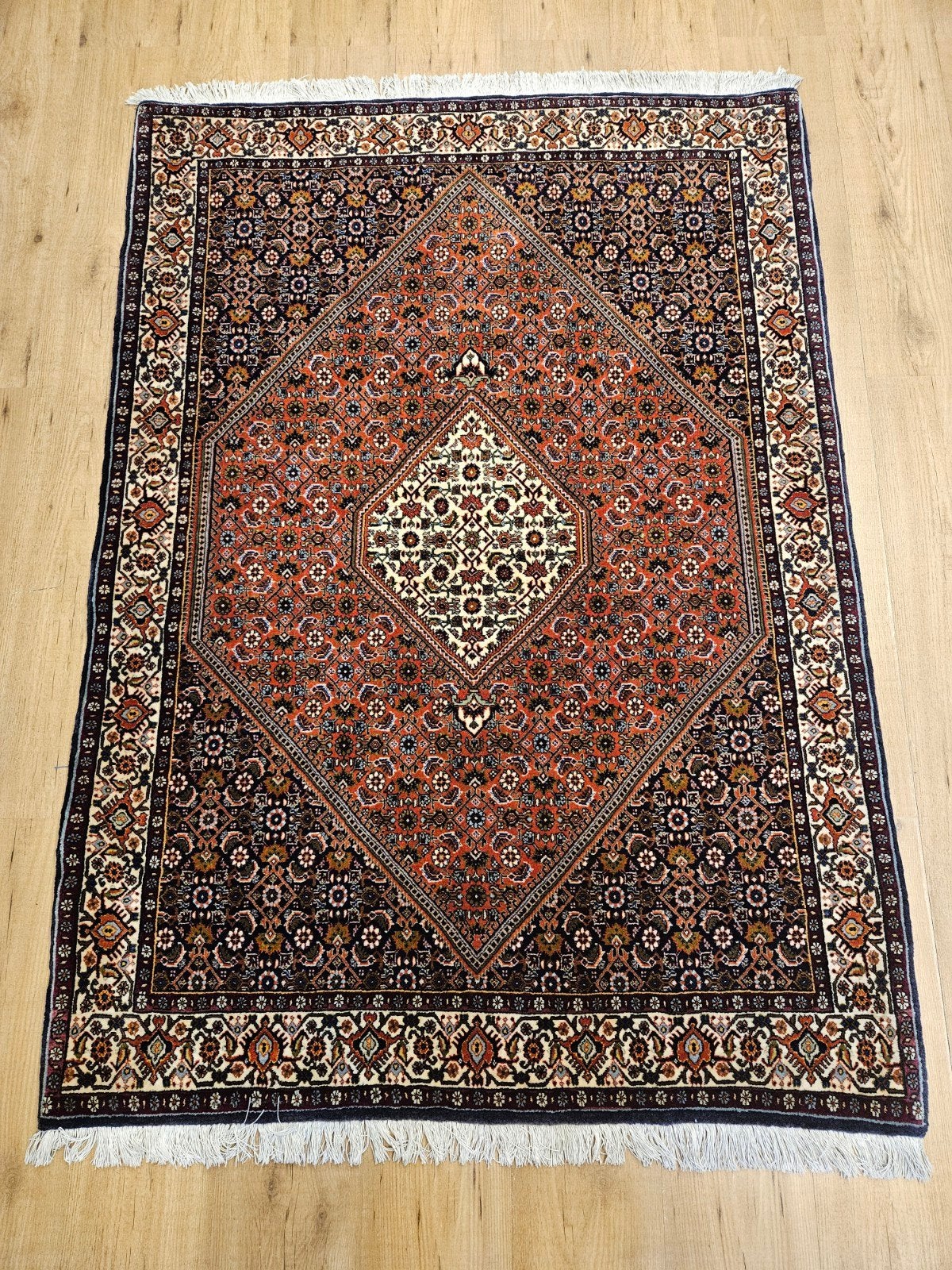 Vintage handgeknoopt perzisch tapijt bidjar 170x118, Info@SlatsAntiek.nl, 100 tot 150 cm, Perzisch, Ophalen of Verzenden