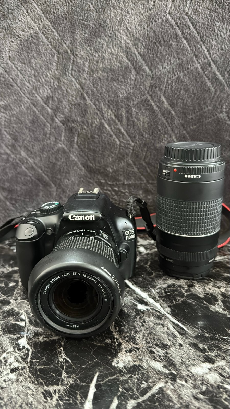 MOET WEG!!! Canon EOS 1100D met 2 lenzen en tas, Gebruikt, Spiegelreflex, Canon, Accu