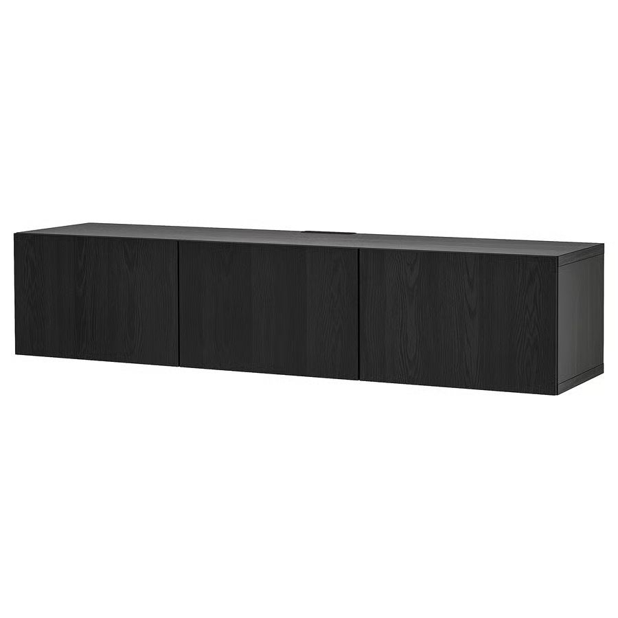 BESTÅ Tv-meubel zwartbruin/Timmerviken zwart, 180x42x38 cm, Ophalen, Gebruikt, 25 tot 50 cm, 150 tot 200 cm