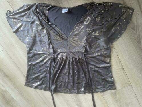 Bagoes maat 5 54 56 top shirt zilver grijs shirt, Verzenden, Zo goed als nieuw, Grijs, Shirt of Top