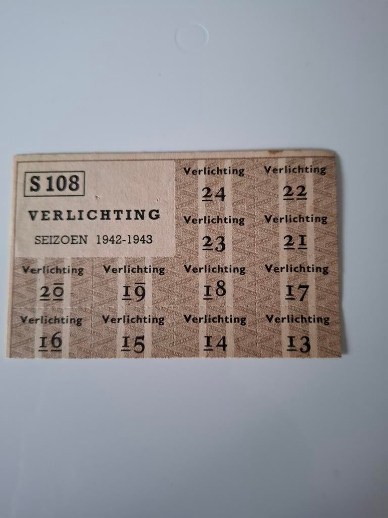 Zeldzaam document oorlog verlichting bonkaart, Verzamelen, Ophalen of Verzenden
