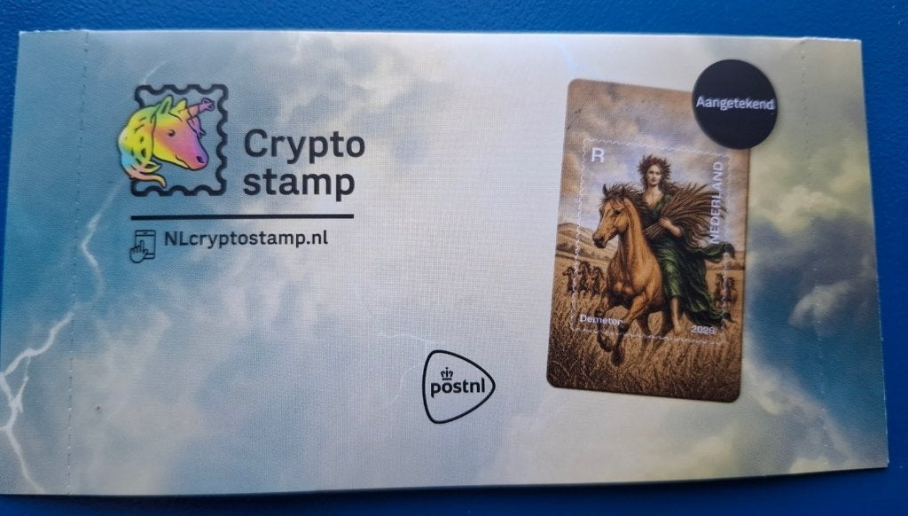 NL Crypto Stamp 2026 – Demeter zwart, Verzenden, Na 1940, Postfris