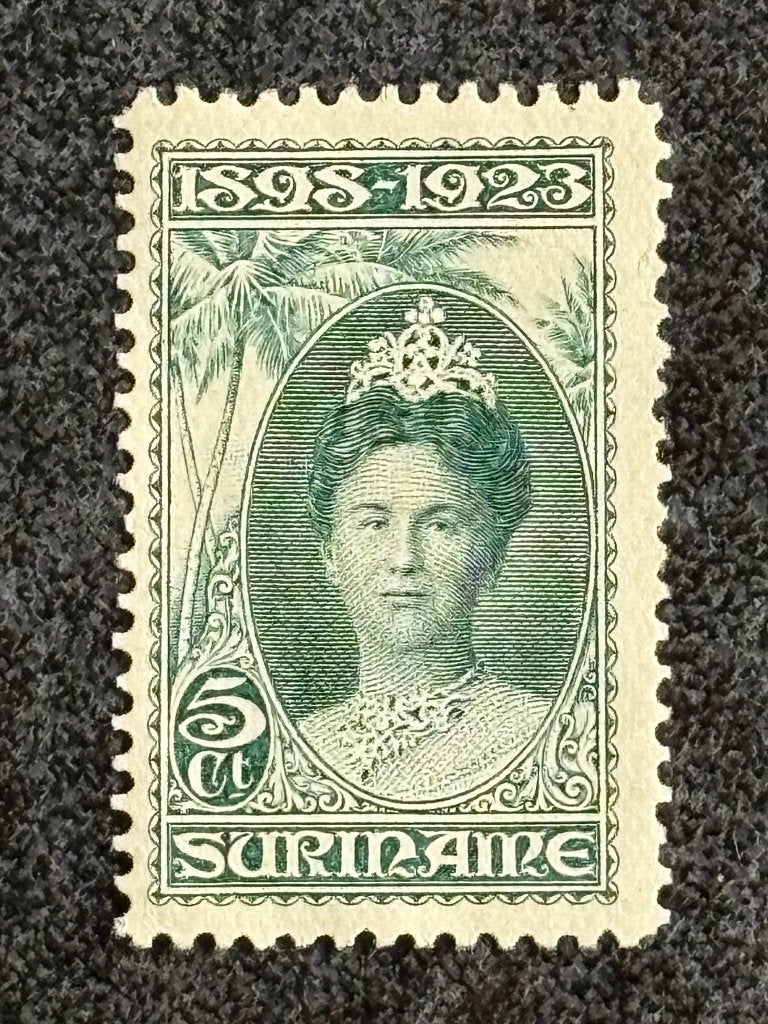 1923 SUR 104A Kon Wilhelmina Jubileum 5ct, POSTFRIS, Ophalen of Verzenden, Postfris