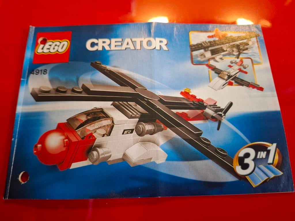 Vliegtuig nr 4918 compleet met bouwtekening, Gebruikt, Lego, Ophalen of Verzenden, Compleet