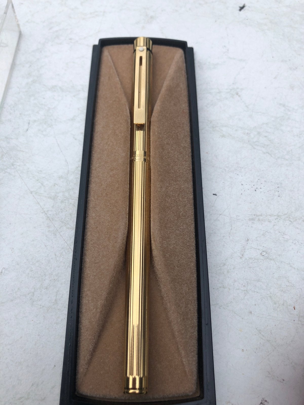 Sheaffer Gold Electroplated Balpen met Doosje, Verzamelen, Pennenverzamelingen, Sheaffer, Balpen, Met doosje, Ophalen of Verzenden