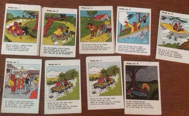 9 x “Jim en Johnny” promotie van v.d. Meulen beschuit. Jr.50, Ophalen of Verzenden
