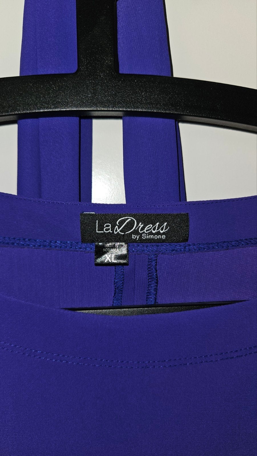 LaDress by Simone paarse jurk met strik - Maat XL, Maat 46/48 (XL) of groter, Ophalen of Verzenden, Zo goed als nieuw, Knielengte