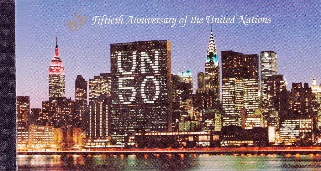 UNO-New York Nr. 1 Prestige boekje - 50e Verjaardag VN, Postzegels en Munten, Ophalen of Verzenden, Postfris, Overige thema's