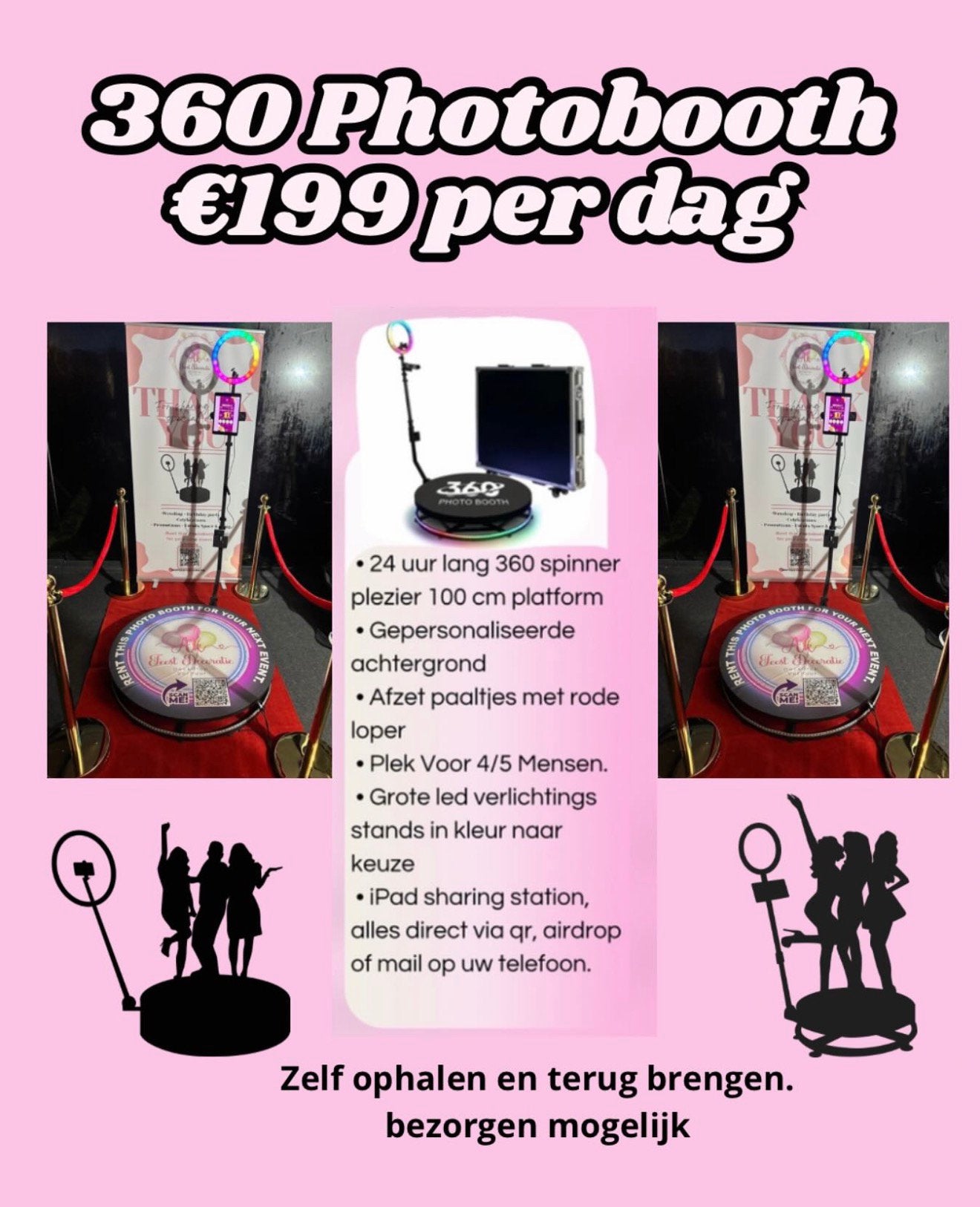 360 Photobooth spinner, Ophalen of Verzenden, Zo goed als nieuw, Geboorte of Huwelijk