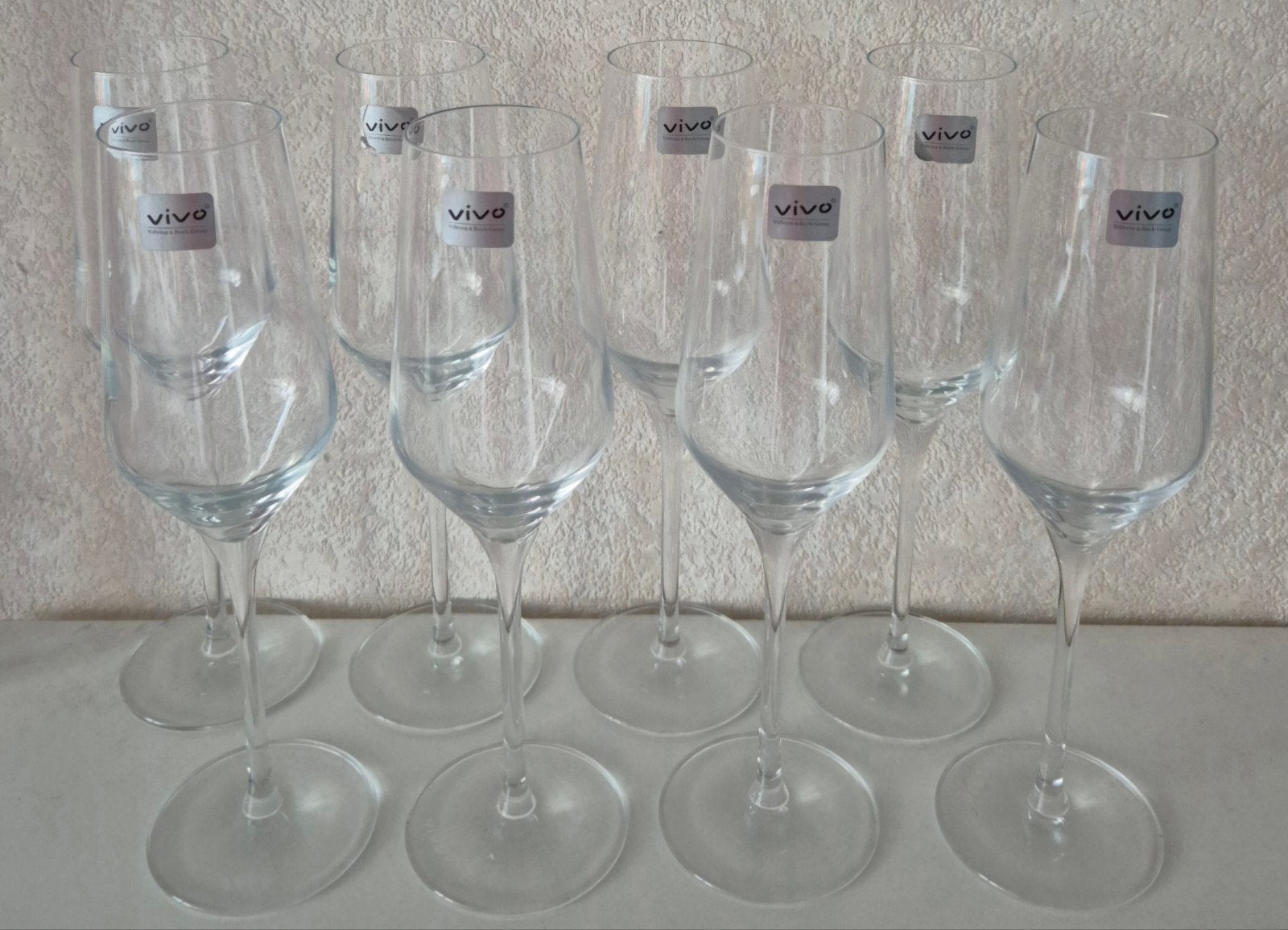 8 Vivo champagne glazen, Ophalen, Glas, Overige stijlen, Glas of Glazen