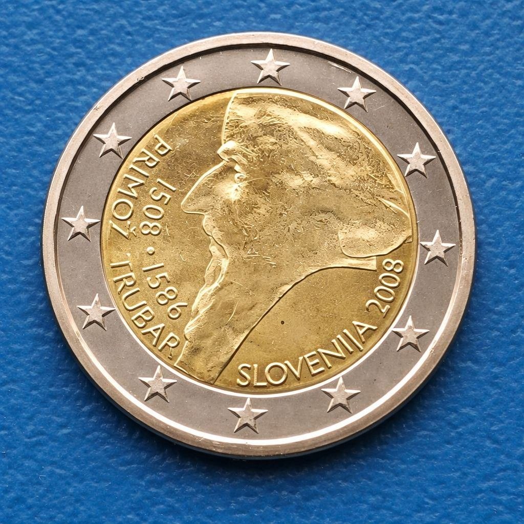 Slovenië 2 Euro "Trubar" 2008 - UNC, Verzenden, Slovenië, 2 euro, Losse munt