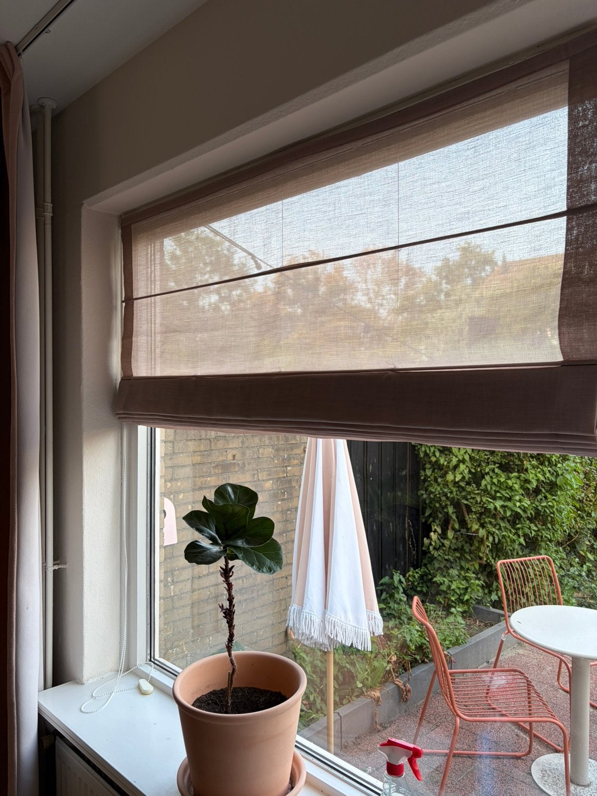 2 Vouwgordijnen oud roze/licht roze B160, Ophalen, Zo goed als nieuw, Wit, Minder dan 100 cm