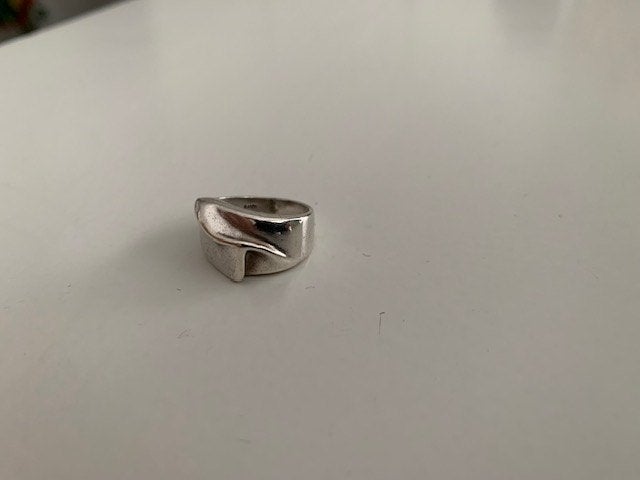 Gave zilveren ring van ontwerper Franz Breuning, 16 mm, Ophalen of Verzenden, Dame, Zilver, Zilver