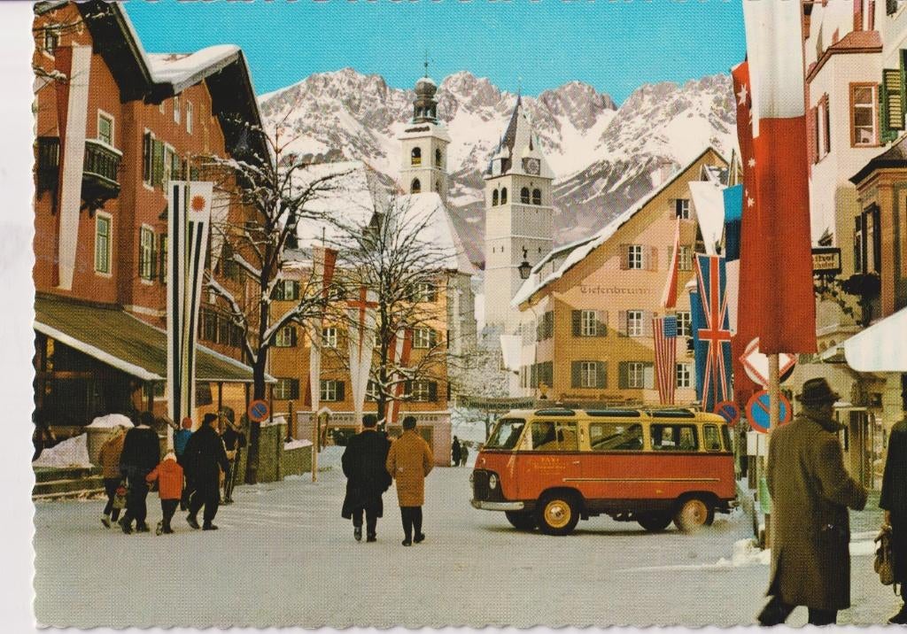 Oostenrijk,Kitzbühel auto Ford Taunus Transit Panorama FK800, Ophalen of Verzenden, 1960 tot 1980, Ongelopen, Oostenrijk