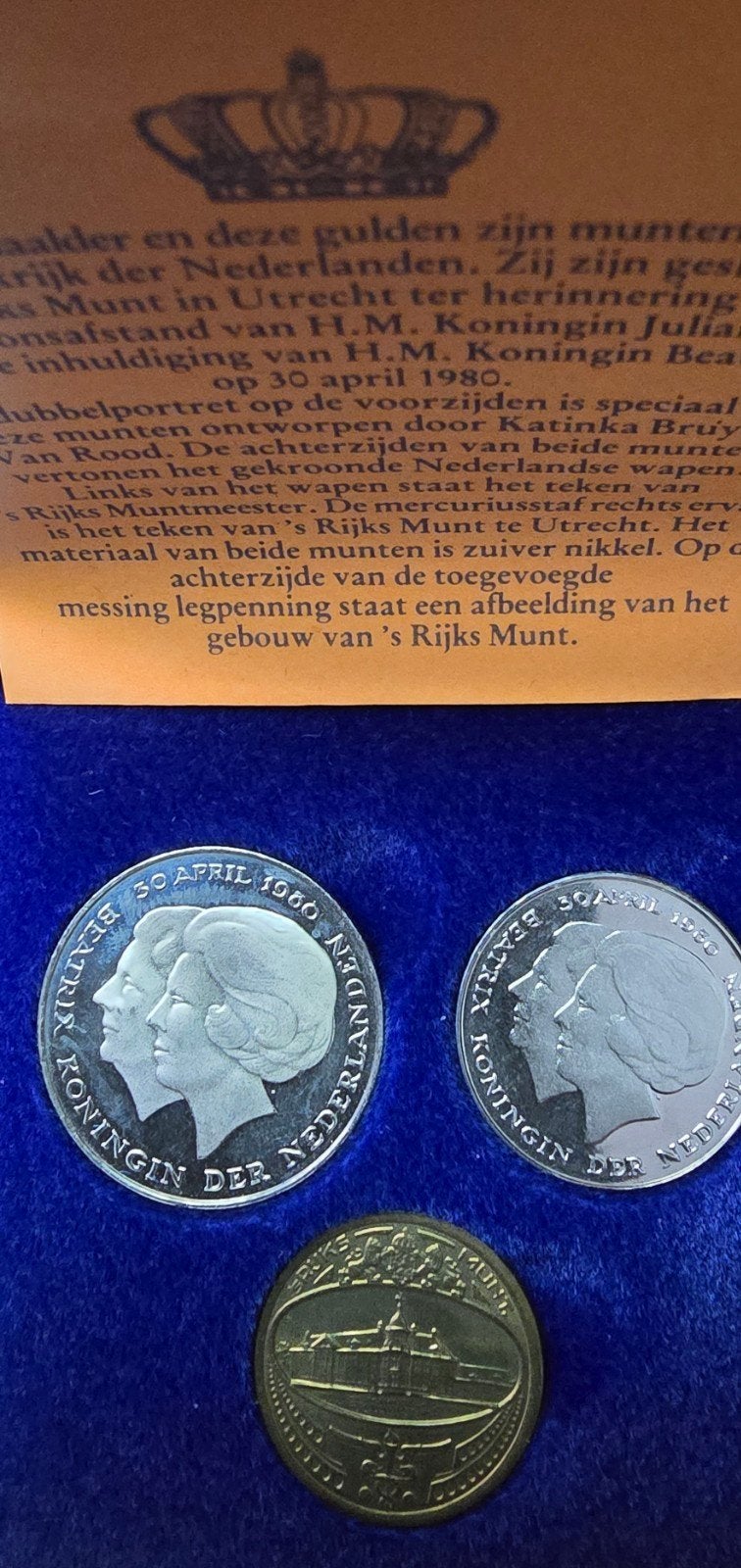 Herdenkingsset inhuldiging Beatrix 1980 (Rijks Munt), Postzegels en Munten, Munten | Nederland, Ophalen of Verzenden, Koningin Beatrix