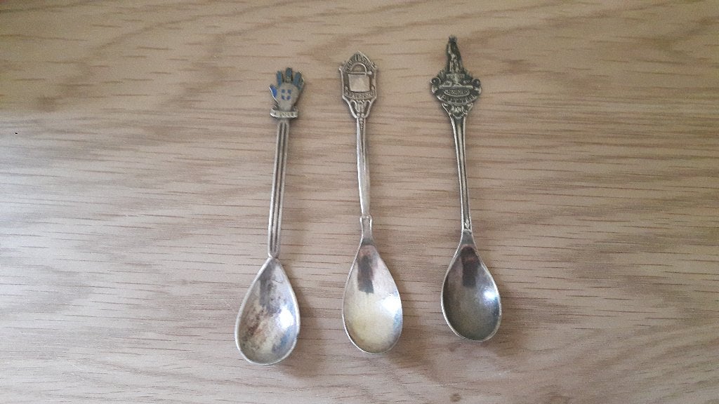 2 vintage verzamellepels, Ophalen of Verzenden, Gebruikt, Zilver