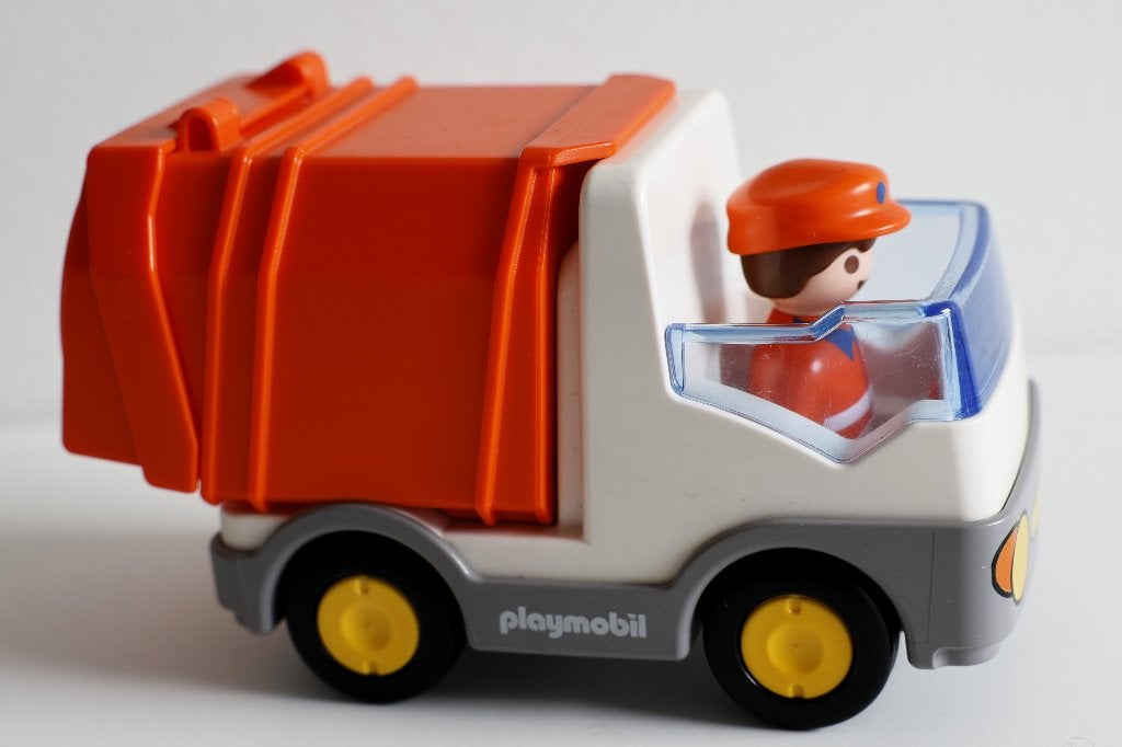 Playmobil 123 vuilniswagen met vuilnisman, Ophalen of Verzenden, Zo goed als nieuw