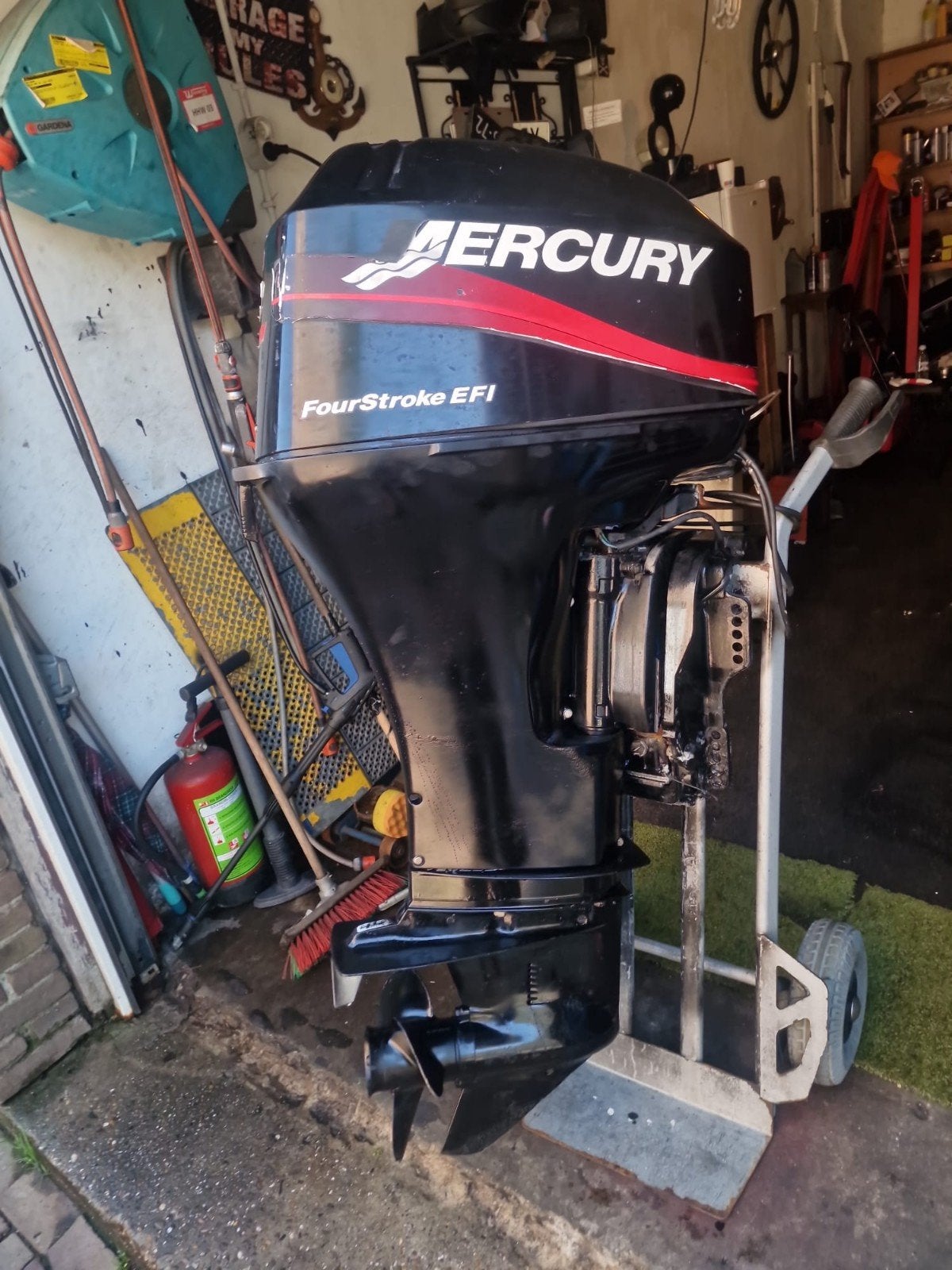 Mercury 40 pk 4takt efi langstaart powertrim, Viertaktmotor, Ophalen of Verzenden, Zo goed als nieuw, 30 pk of meer