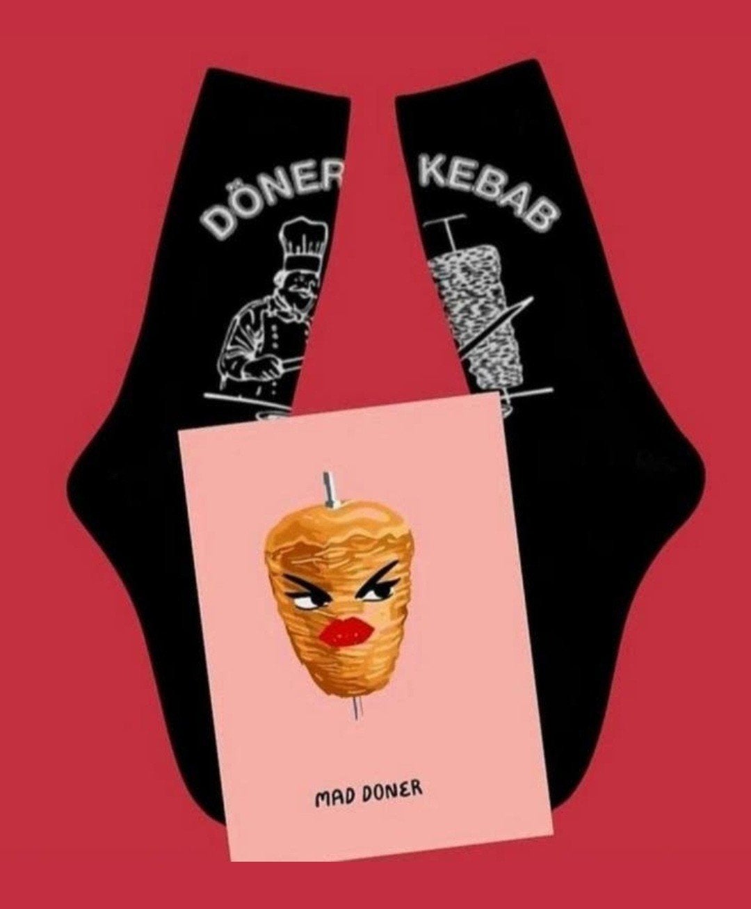 DONER KEBAB SOKKEN  + BLANCO WENSKAART DONER KEBAB, Ophalen of Verzenden, Nieuw