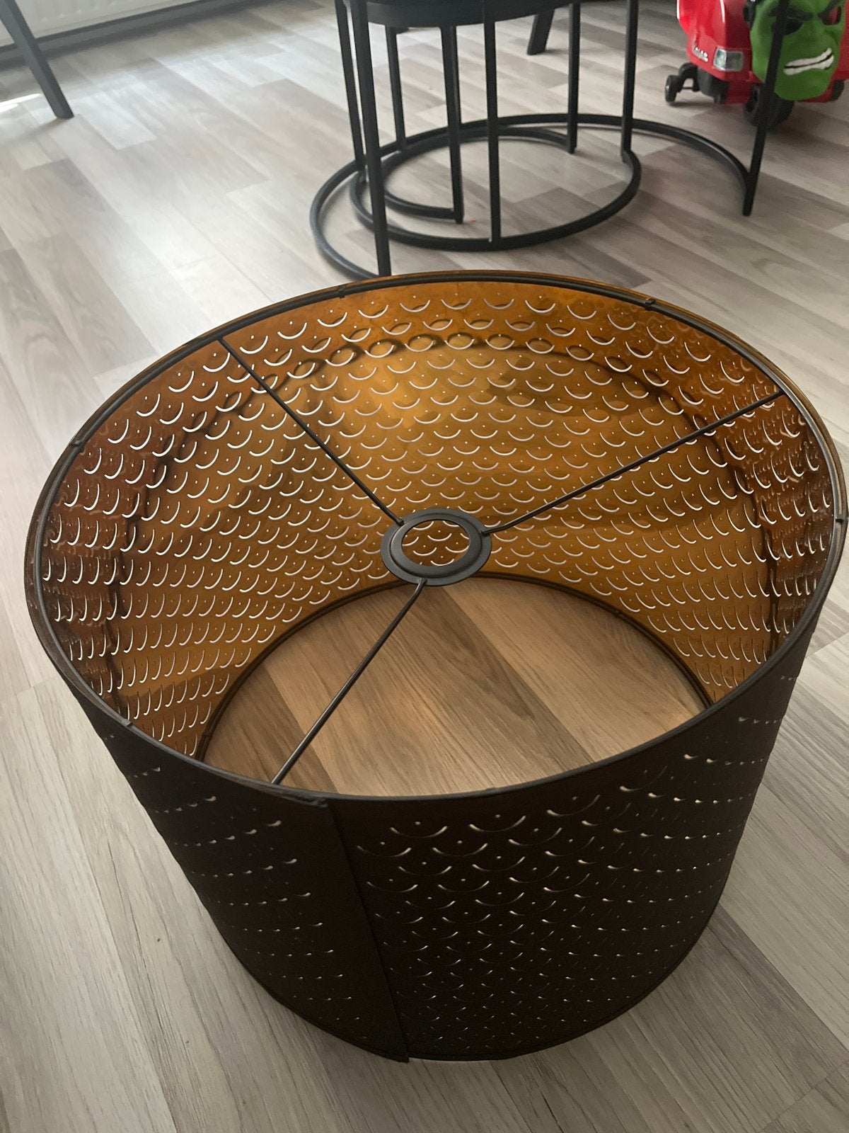 Ikea lamp goud met zwart, Overige typen, Zwart, Rond, Zo goed als nieuw