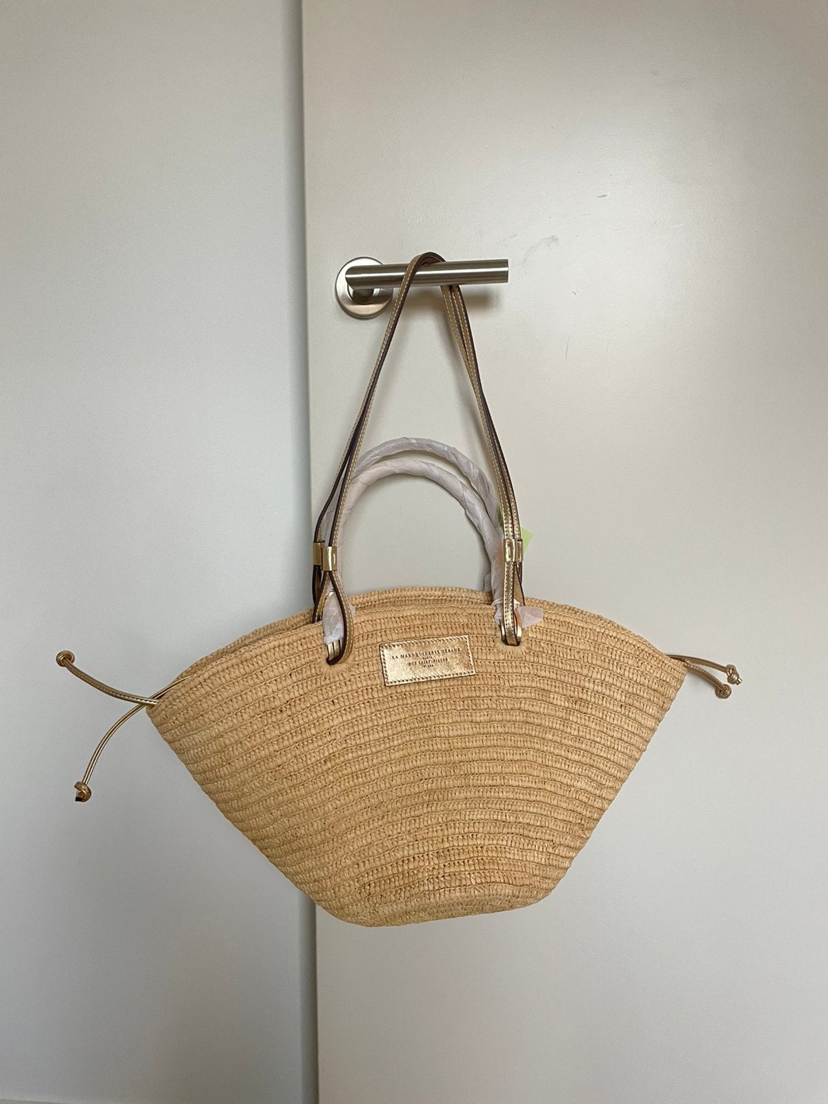 Sezane raffia handtas Justine, Ophalen, Nieuw, Beige, Handtas