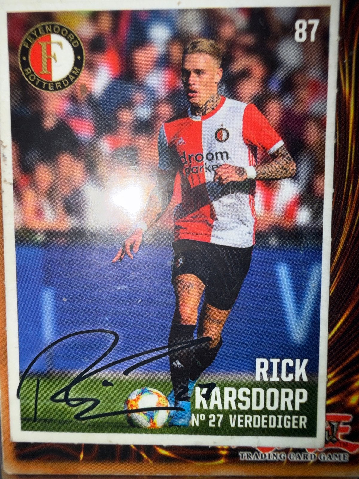 Rick Karsdorp Feyenoord Spelerskaart - Gesigneerd, Verzamelen, Sportartikelen en Voetbal, Ophalen of Verzenden, Zo goed als nieuw