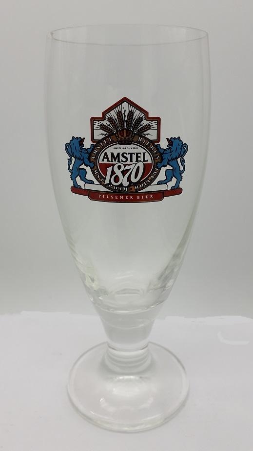 Amstel 1870 Bierglas op voet, Ophalen of Verzenden, Gebruikt, Glas of Glazen, Amstel