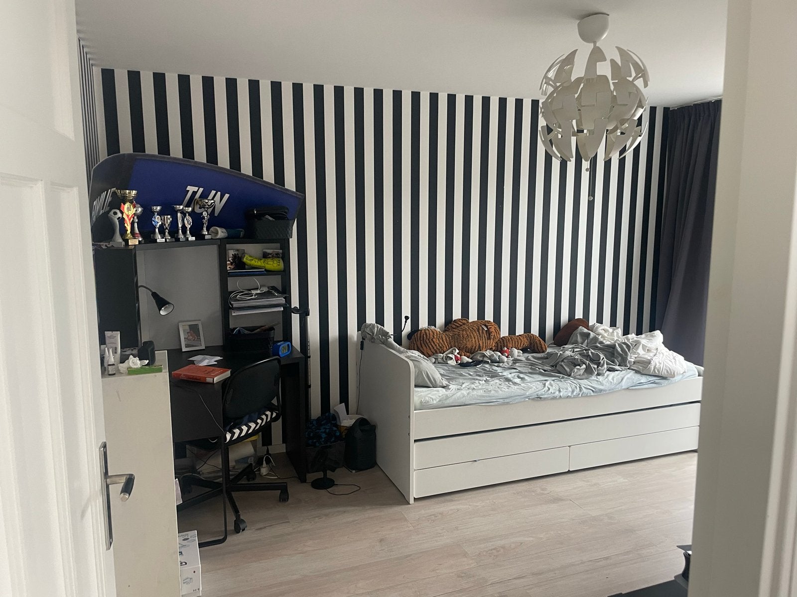 IKEA Hemnes bedbank met 2 matrassen en lades, Ophalen, 90 cm, Eenpersoons, Wit
