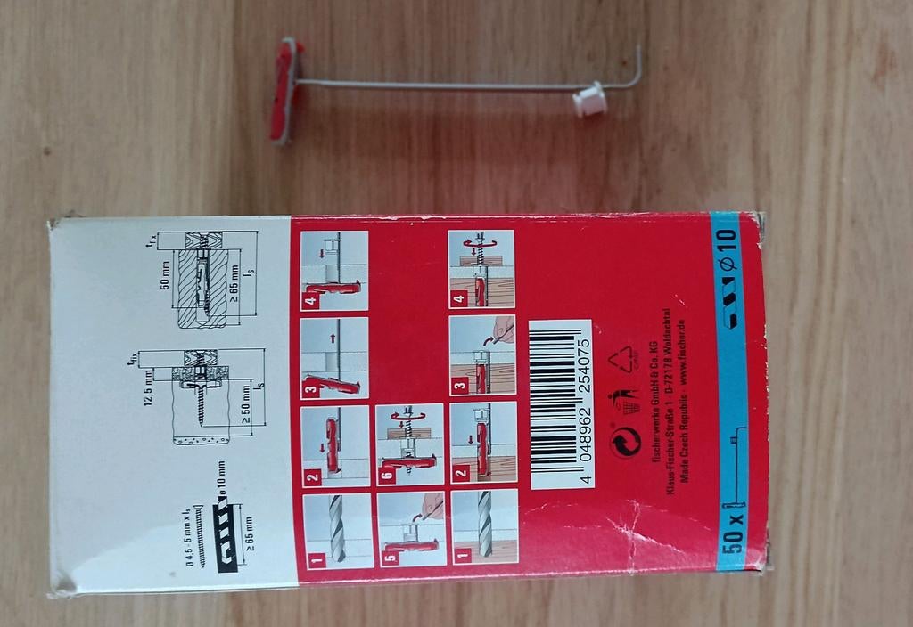 Fischer pluggen 50x10mm voor diverse toepassingen, Ophalen of Verzenden, Nieuw, Minder dan 50 mm, Pluggen