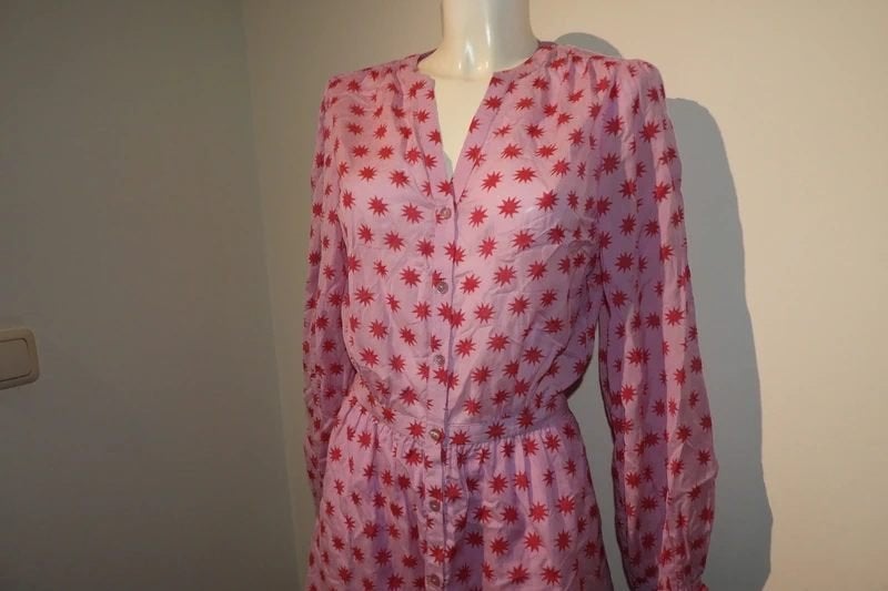 Fabienne Chapot zuurstok roze jurk sterretjes print knopen S, Verzenden, Zo goed als nieuw, Fabienne Chapot, Roze