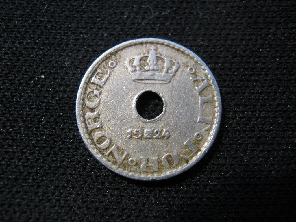 Noorwegen 10 Ore 1924, koning Haakon VII #149, Ophalen of Verzenden, Overige landen, Losse munt