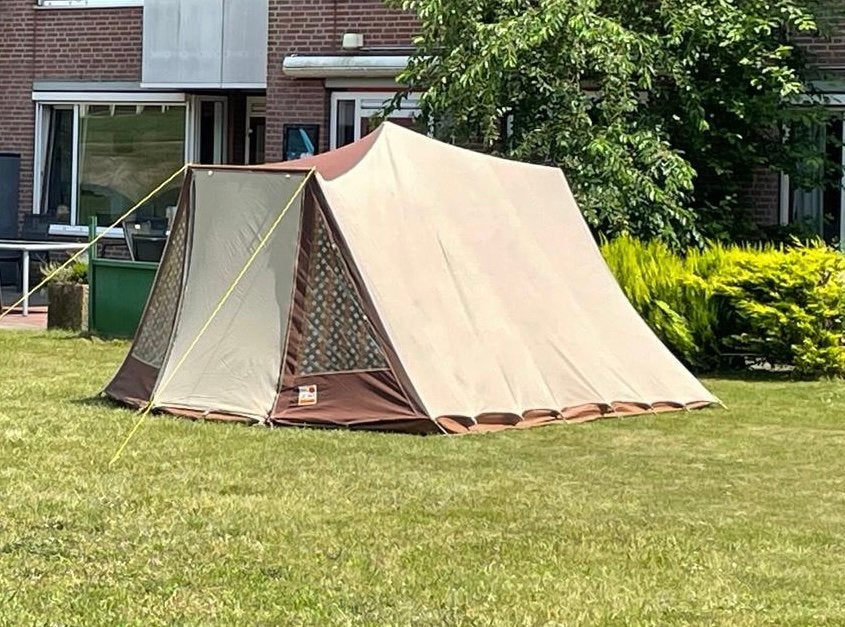 Retro tent De Wit Schijndel, Caravans en Kamperen, Tenten, Ophalen, Gebruikt, Tot en met 2