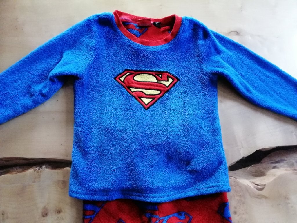 Superman Pyjama Set voor Kinderen, Nacht- of Onderkleding, Gebruikt, Superman, Ophalen of Verzenden