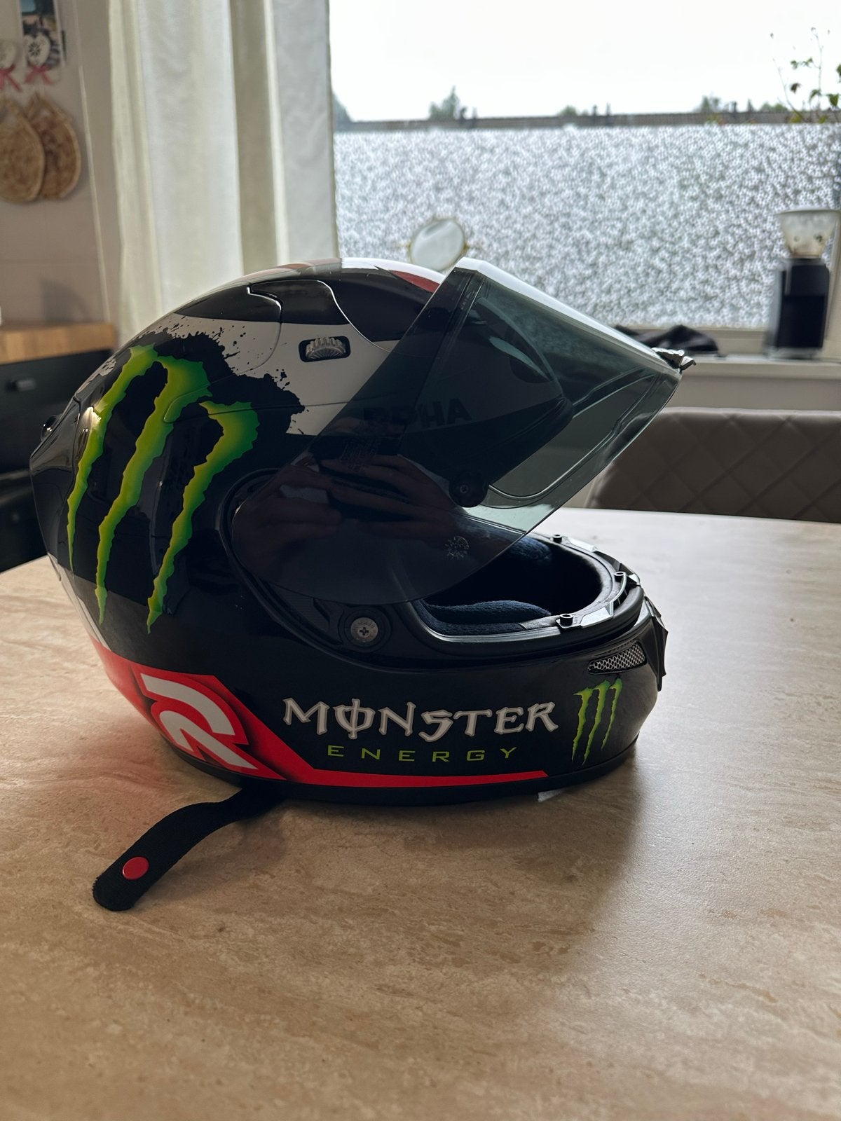 HJC RPHA 10 Plus Monster Energy motorhelm, Motoren, Ophalen of Verzenden, Tweedehands, Heren, Overige typen