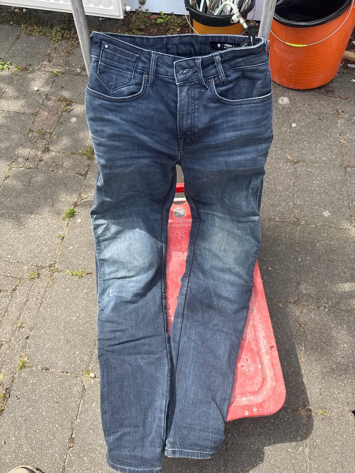 REV'IT! Motorjeans - Donkerblauw, W29, Ophalen, Gedragen, Blauw, W32 (confectie 46) of kleiner
