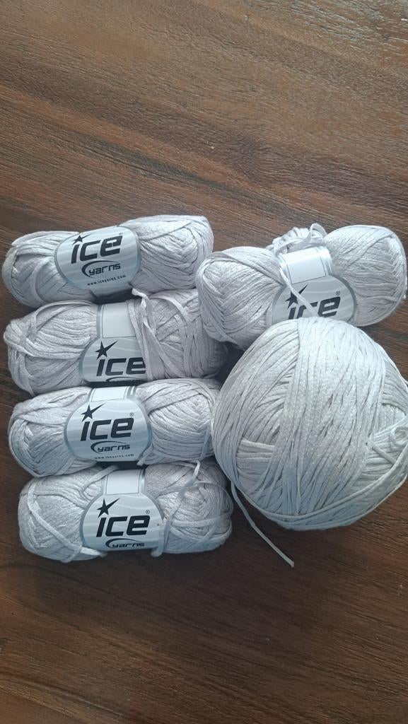 Iceyarns Viscose Garen Lichtgrijs - 9 Bollen, Ophalen of Verzenden, Nieuw, Breien of Haken, Wol of Garen