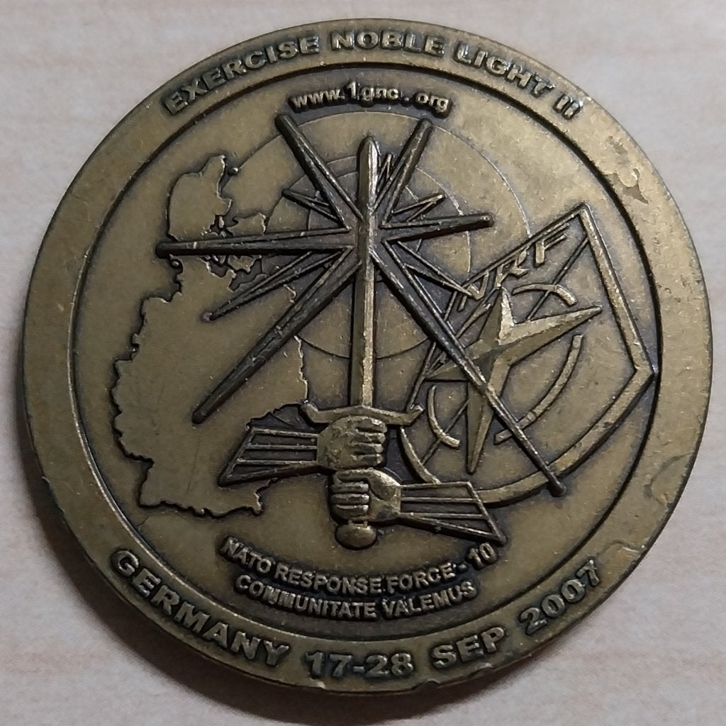 penning coin NRF Nato Response Force Exercise Noble Light II, Ophalen of Verzenden, Landmacht, Nederland, Embleem of Badge