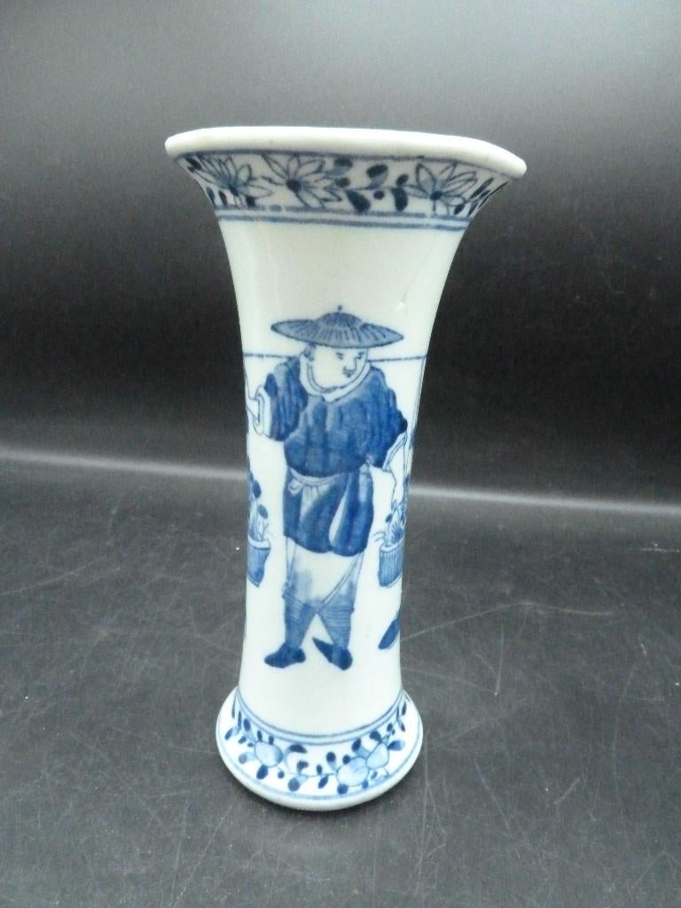 Blauw witte Chinese vaas/ penseelpot, Antiek en Kunst, Antiek | Porselein, Ophalen