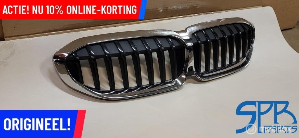 Grille BMW 3-serie G20 G21 GRILL NIEREN CHROOM CAMERA OPTIE, Gebruikt, Ophalen of Verzenden, BMW, BMW