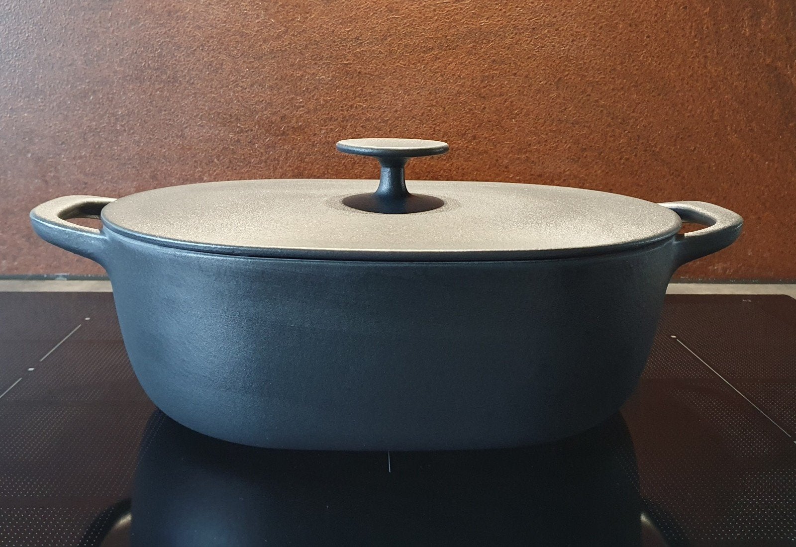 Braadpan met deksel, Nieuw, Zwart gietijzer, 6.5L, Ophalen, Nieuw, Koekenpan of Braadpan, Gietijzer