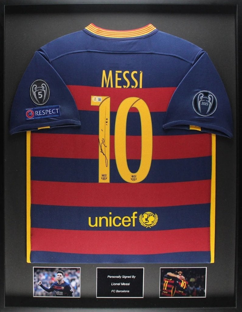 Lionel Messi FC Barcelona 15/16 ingelijst gesigneerd  Shirt, Verzamelen, Sportartikelen en Voetbal, Buitenlandse clubs, Soccersignings.nl