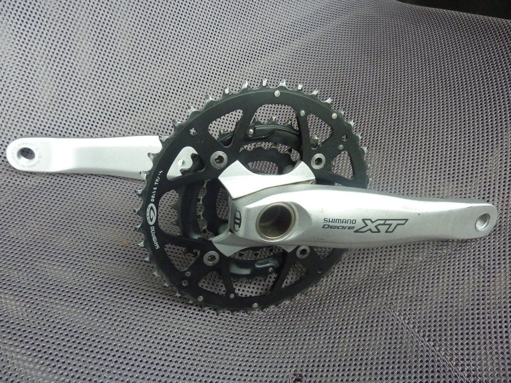 Shimano Deore XT Crankset (FC-M760/61) met trapas, 44/32/22, Ophalen of Verzenden, Gebruikt, Mountainbike, Crankstel of Pedalen