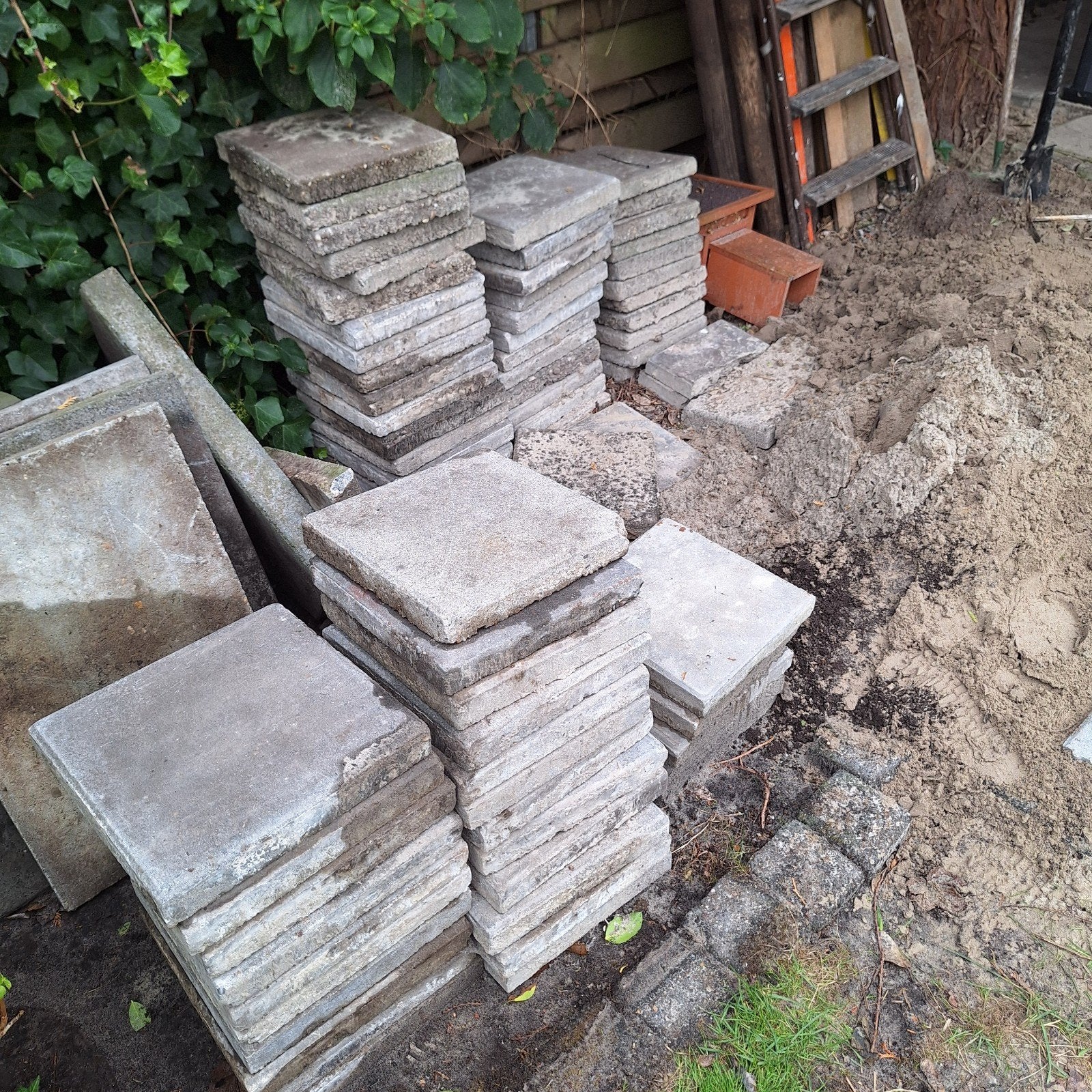 Tegels 30x30, Tuin en Terras, Tegels en Klinkers, Ophalen, Gebruikt, 10 m² of meer, Beton