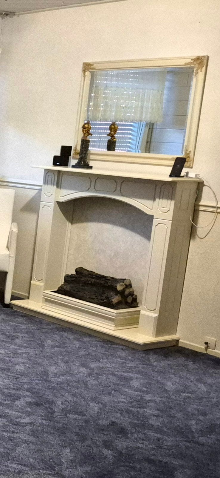 Prachtige elektrische schouw met sfeervolle vlammen, Ophalen, Gebruikt, Vrijstaande haard, Elektrische haard