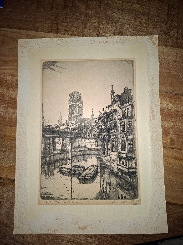 Tekening, foto Rotterdam, Ophalen of Verzenden