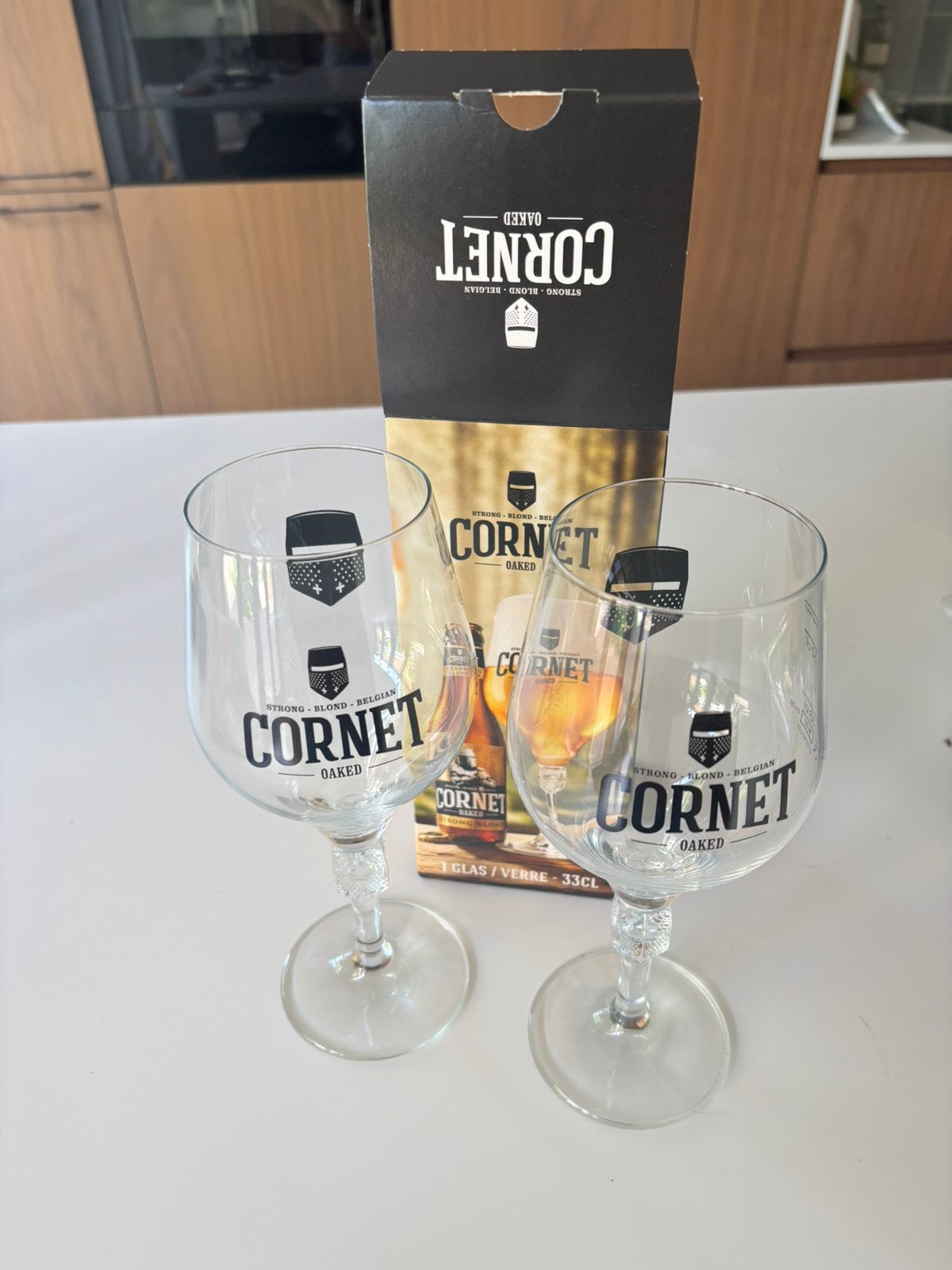Bierglas Cornet Oaked 2x, Verzamelen, Ophalen of Verzenden, Nieuw, Glas of Glazen, Overige merken