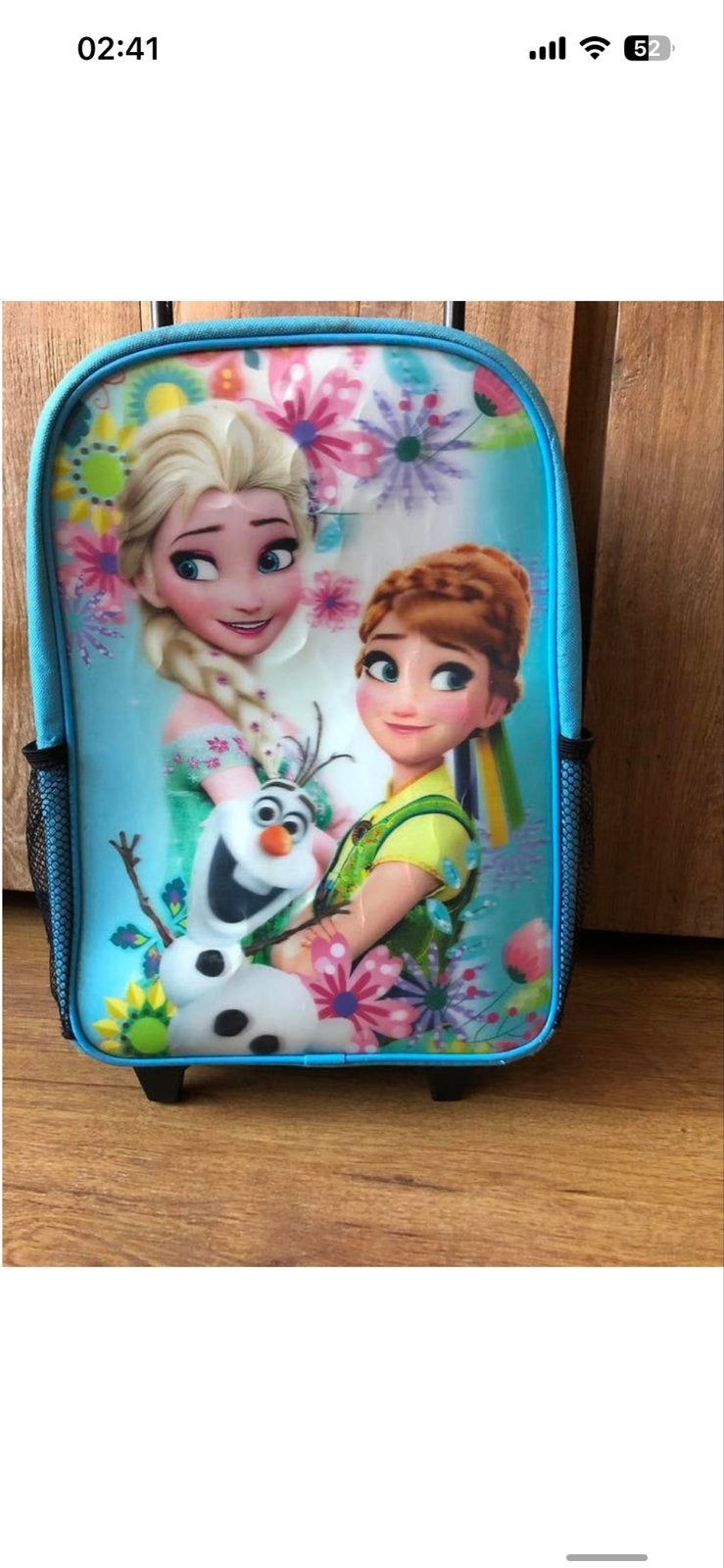Frozen Trolley met uitschuifbaar hengsel en wieltjes, Sieraden, Tassen en Uiterlijk, Koffers, Gebruikt, 50 tot 60 cm, Wieltjes