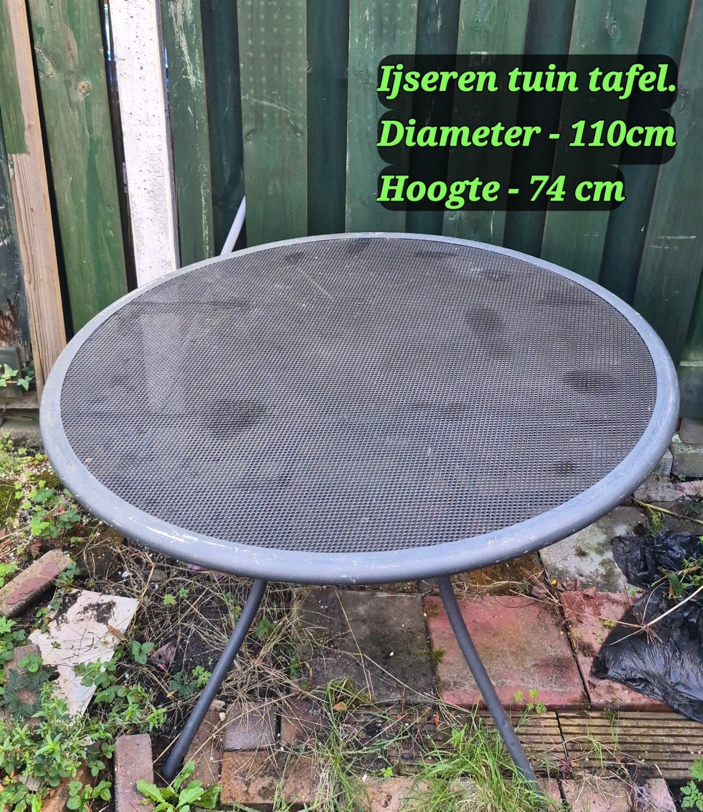 Ronde tuintafel (Ø 110 cm), Ophalen, Gebruikt, Rond, Metaal