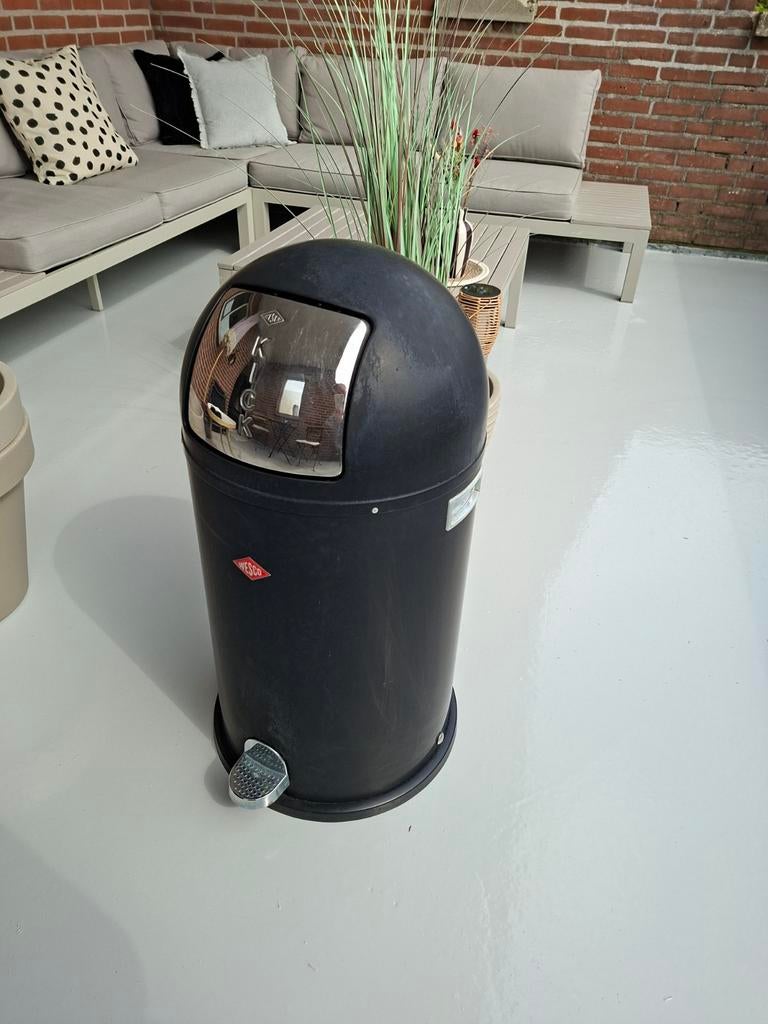 Wesco Pushboy Prullenbak Zwart, Ophalen, Gebruikt, Met pedaal, 50 tot 75 cm